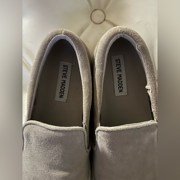 Steve Madden Grey Slip On Sneakers - Picture 2 of 5